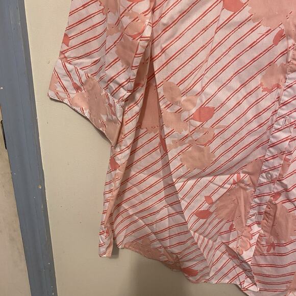 Roamans Button Up Shirt Women Plus Size 20W Floral 1/2Sleeve Casual Lightweight - Picture 10 of 10